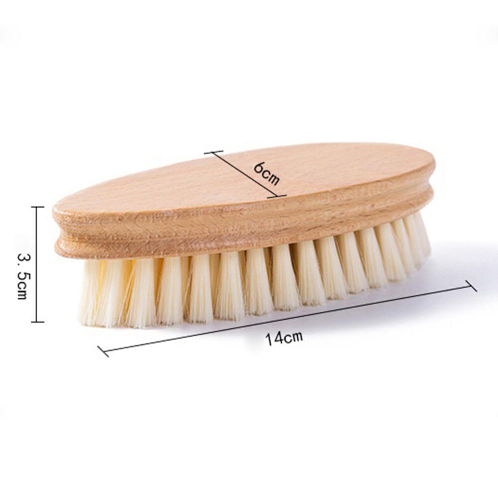 2 Pcs Wood Hand Brush Boot Brush Wooden Shoe Brush Shoes Cleaning Brush