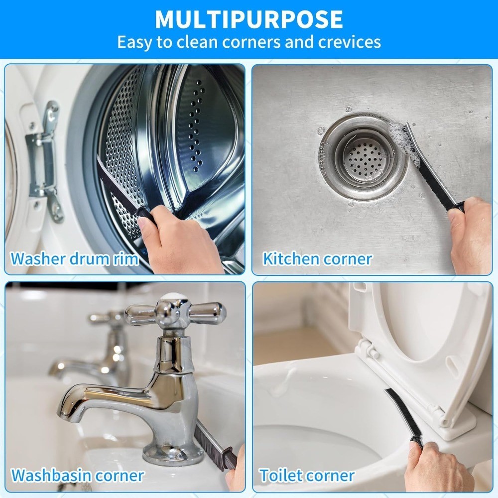 Multi-Purpose Hard Bristle Crevice Cleaning Brush -Deep Reach Gap Cleaning Tool