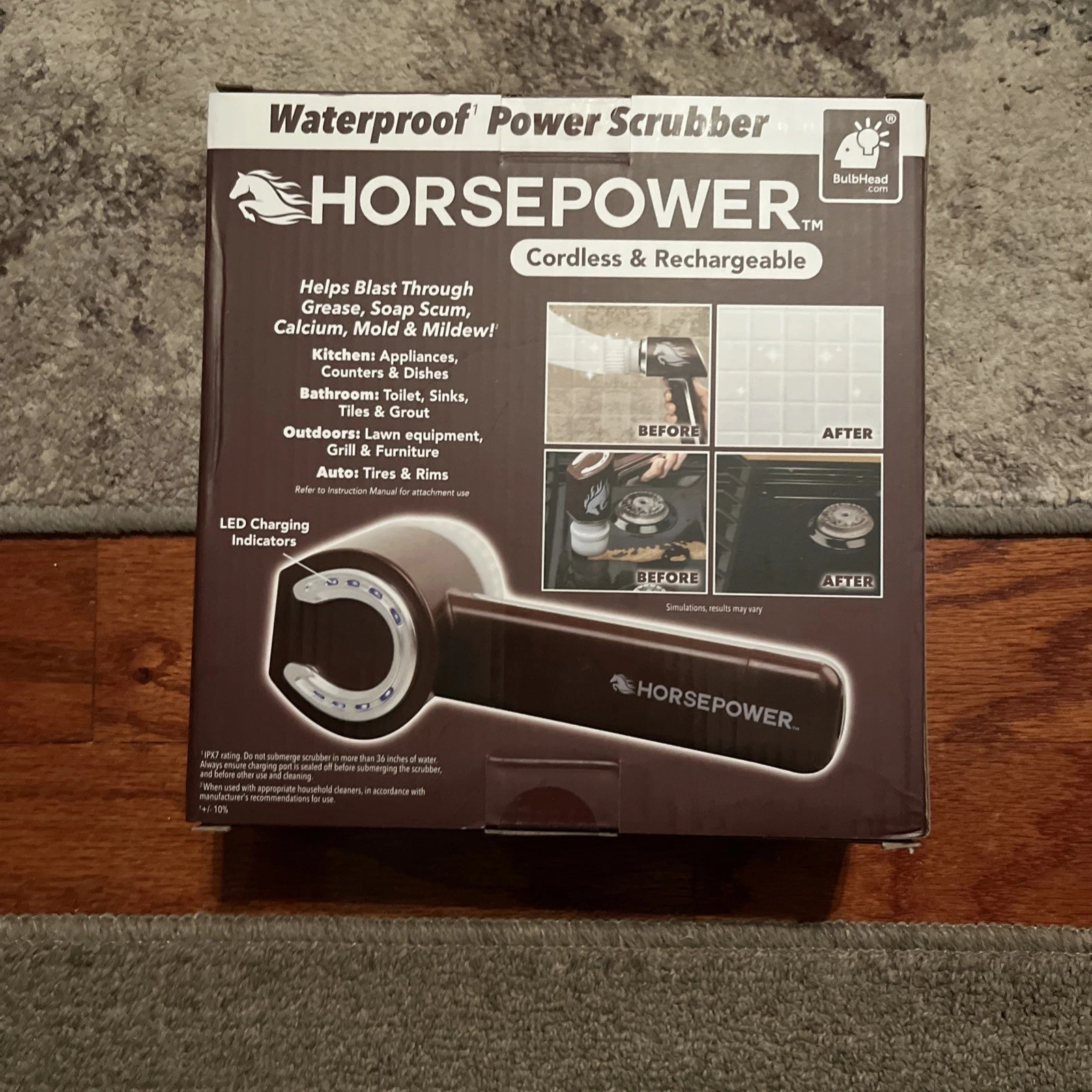 Ruby Horsepower Waterproof Rechargeable Power Scrubber _NEW