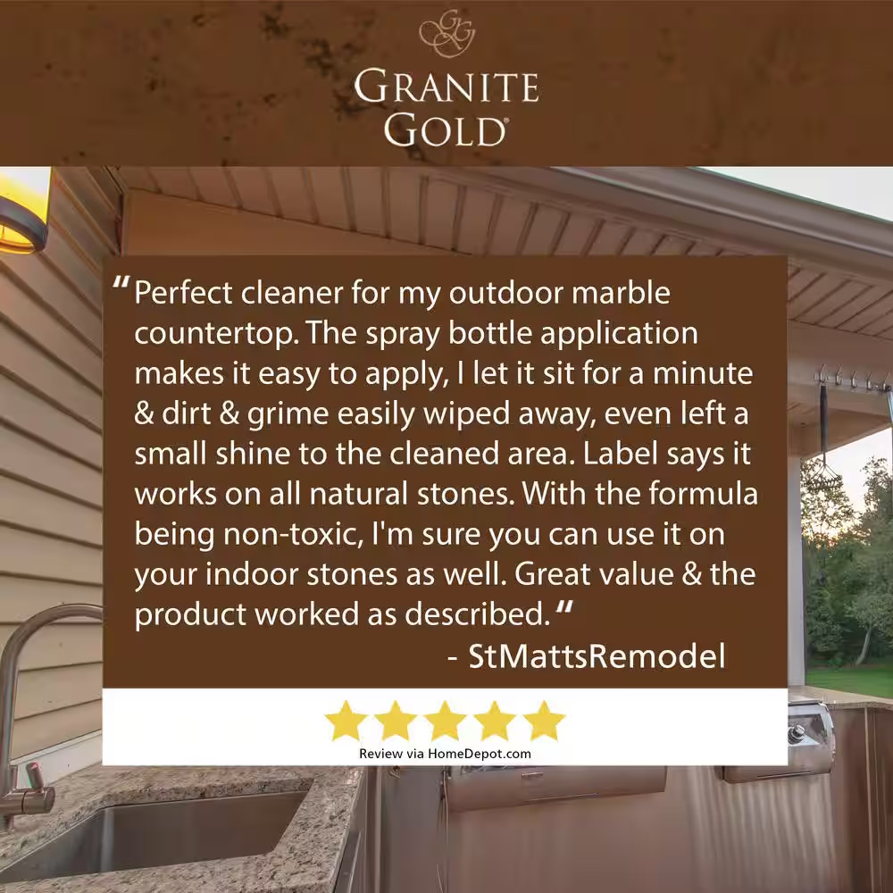 24 Oz. Outdoor Stone Cleaner and Countertop Polish for Granite, Marble, Traverti