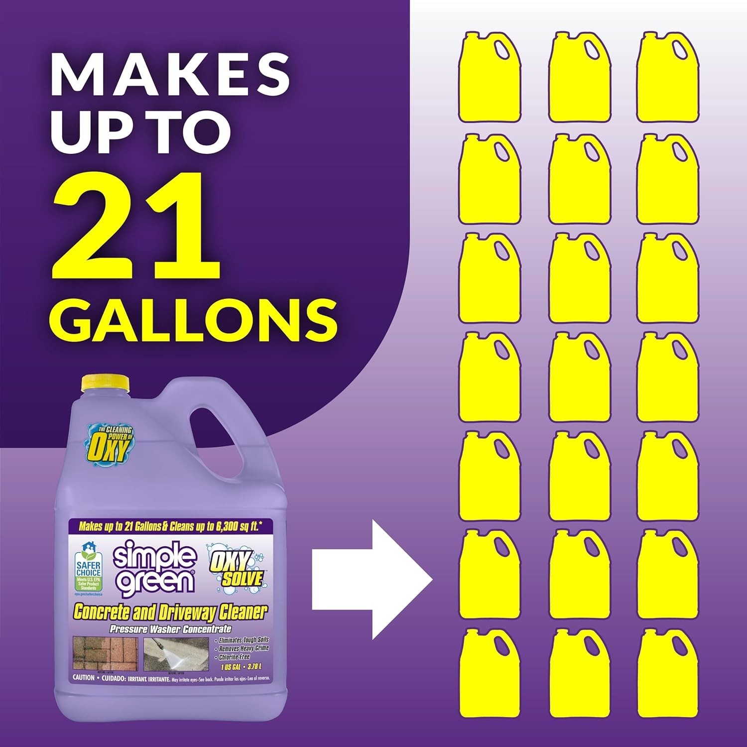 Oxy Solve Driveway Cleaner – 128 Fl.Oz Biodegradable Pressure Washer Solution