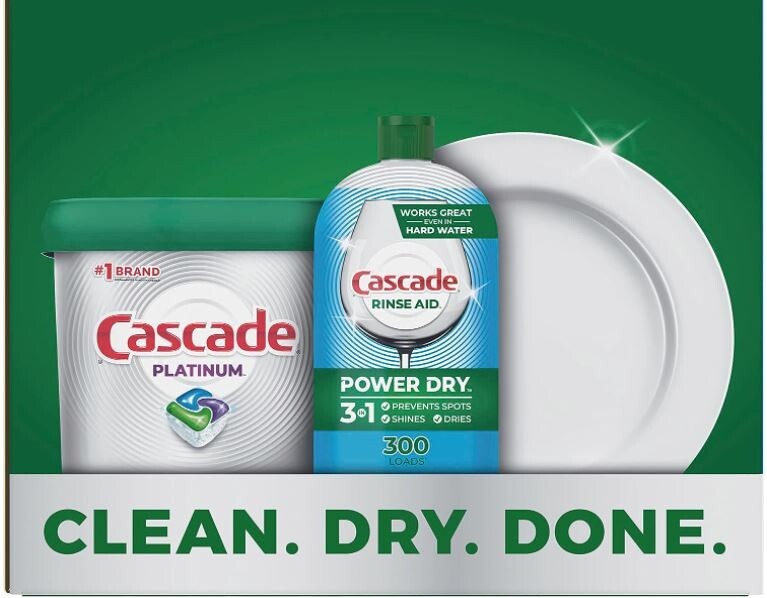 Cascade Rinse Aid Platinum Dishwasher Rinse Agent, Regular Scent 30.5 Fl Oz -2pk
