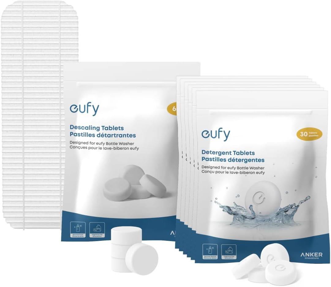 Cleaning Kit for eufy Bottle Washer, Cleaning Set with Detergent Tablets (180 Pc