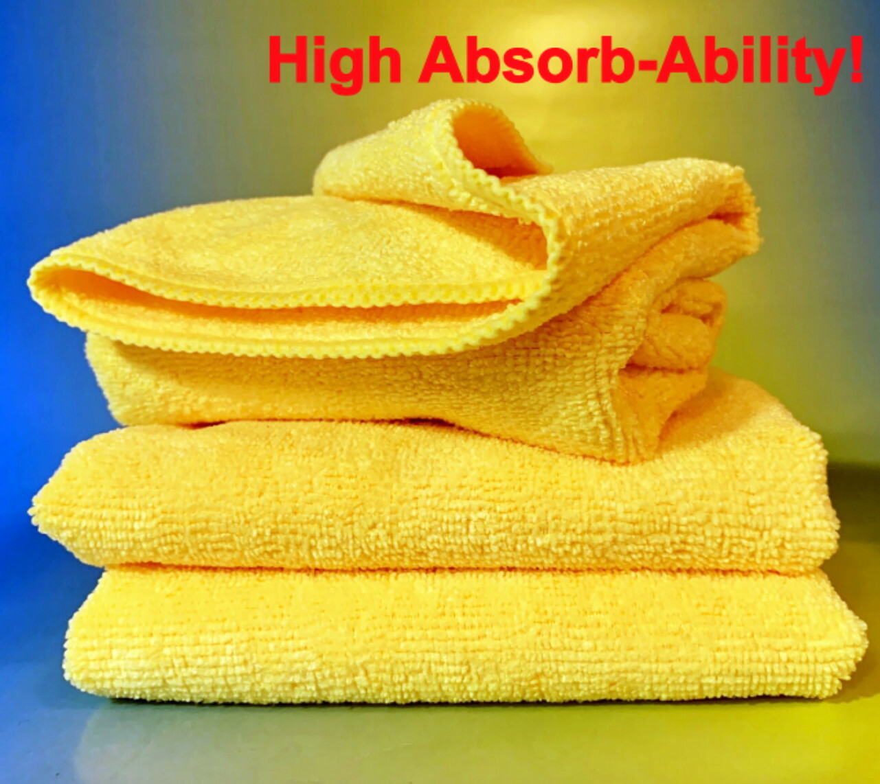 5 YELLOW MICROFIBER CLEANING WASH CLOTH TOWEL RAG 16″x16″ : KITCHEN BATH BAR CAR