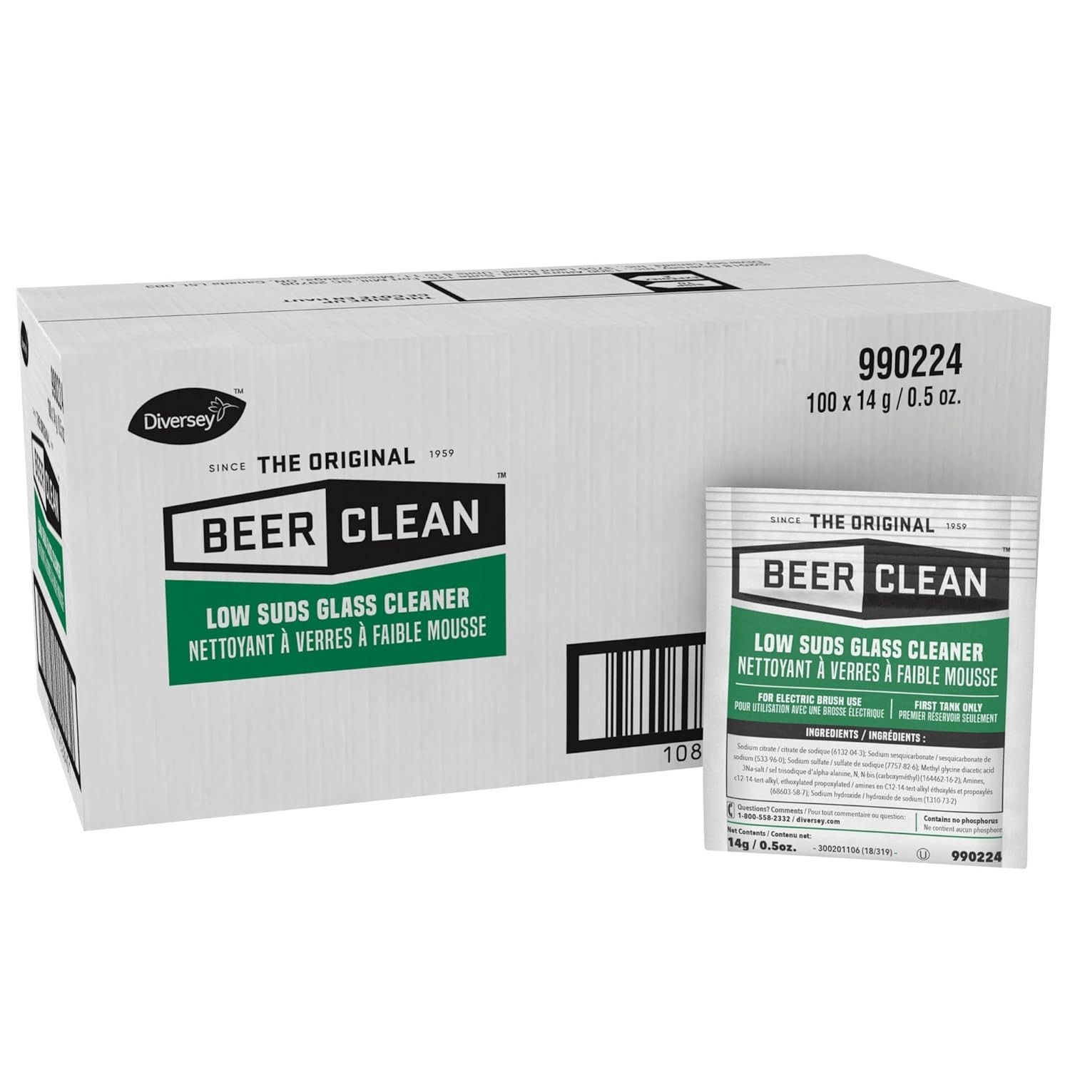 BEER CLEAN 990224 Low Suds Glass Cleaner, Restaurant Barware & Glassware Clea…