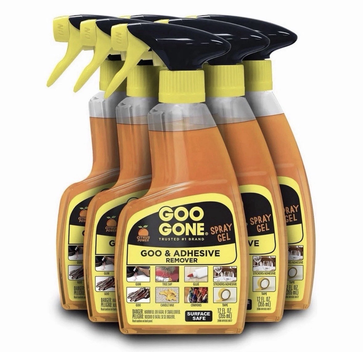 Goo Gone 12 oz Spray Bottle Spray Gel Cleaner – Citrus Scent (6/CT) New