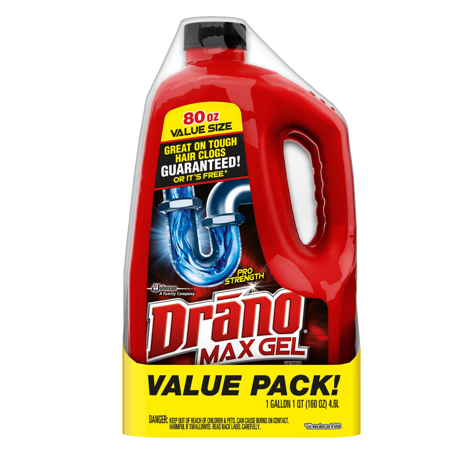 Drano Max Gel Drain Clog Remover, 160 Ounces, 2 Count