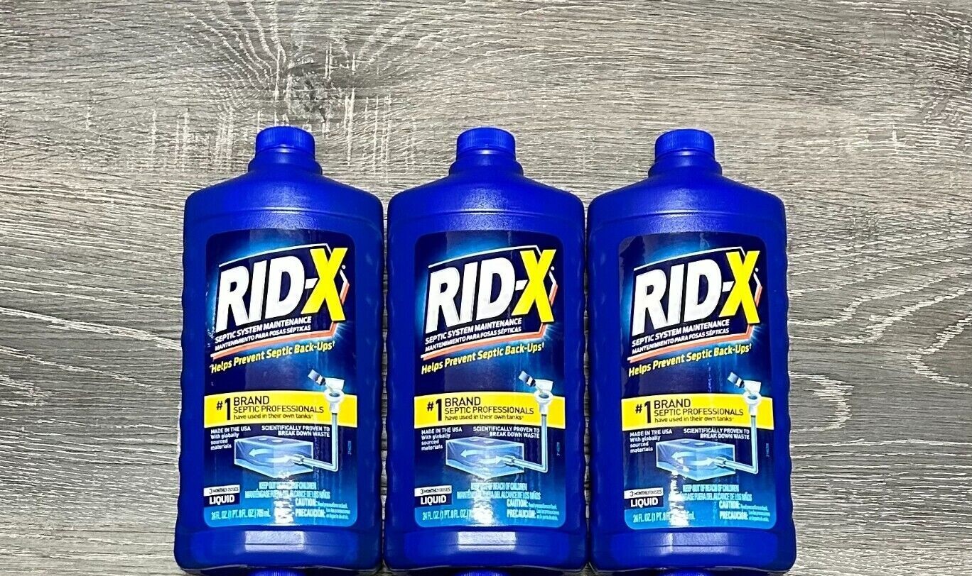 3 RID-X Septic Tank Treatment, 3 Month Supply Of Liquid, 24oz, 100% Biobased