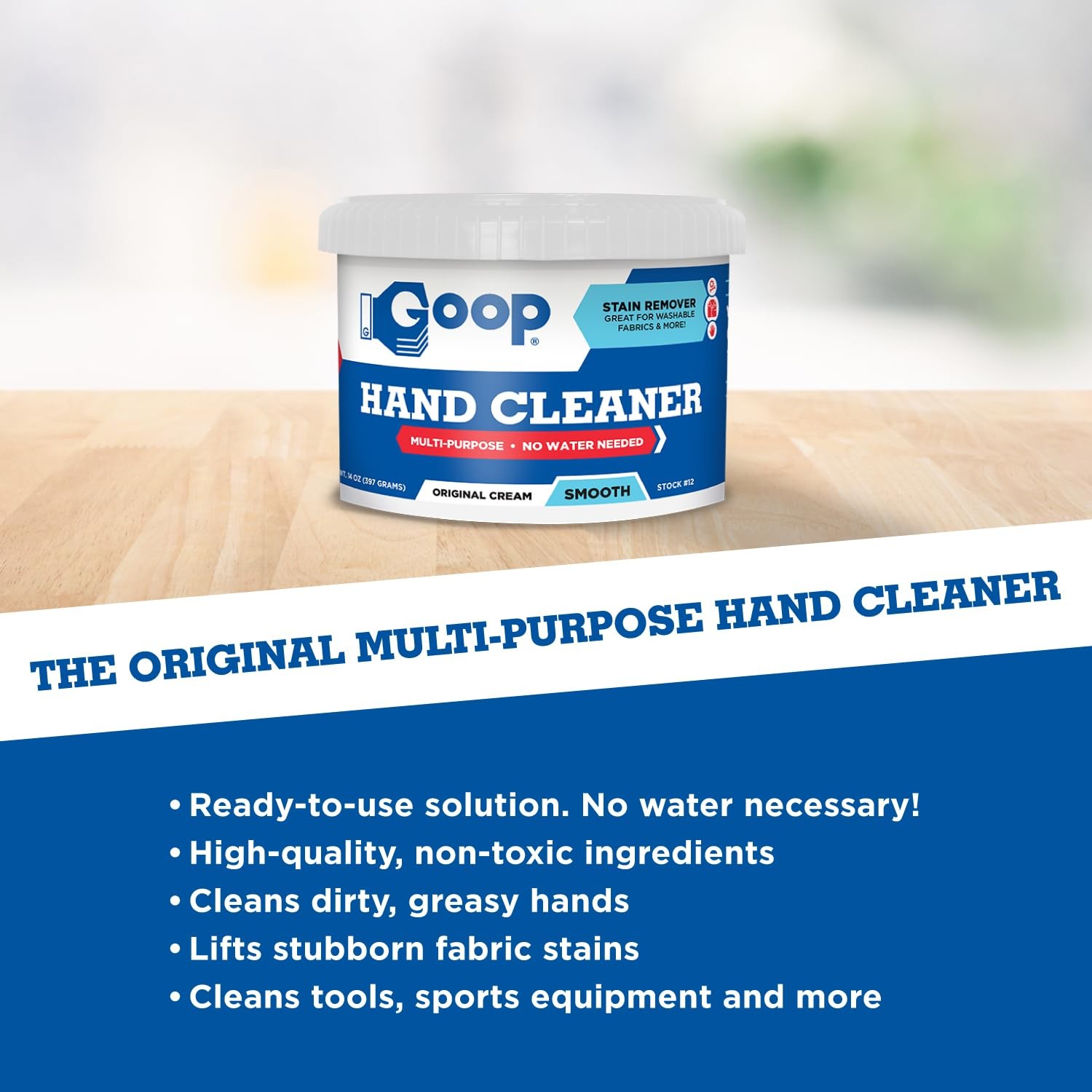 Original Multi-Purpose Waterless Hand Cleaner and Stain – 14 oz Can (Pack of 3)
