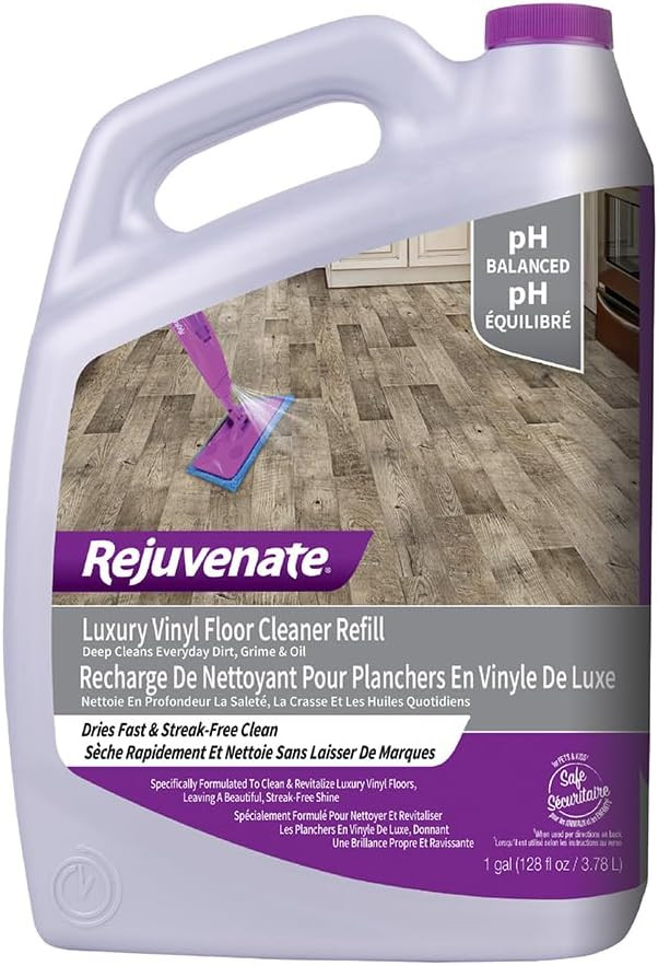 Rejuvenate Luxury Vinyl Floor Cleaner 128 Ounce No Streak Formula Safe For Ki…