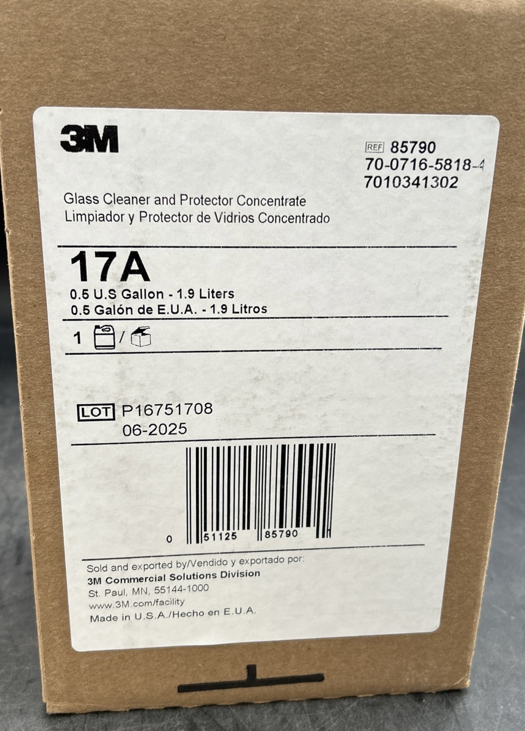 3M 17A 2 L Bottle Glass Cleaner & Protector Concentrate (4/CT) New