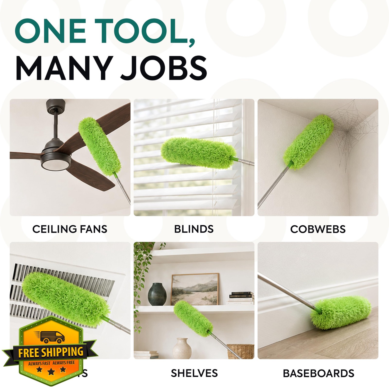 GÜTEWERK Microfiber Duster Green 100 Inch