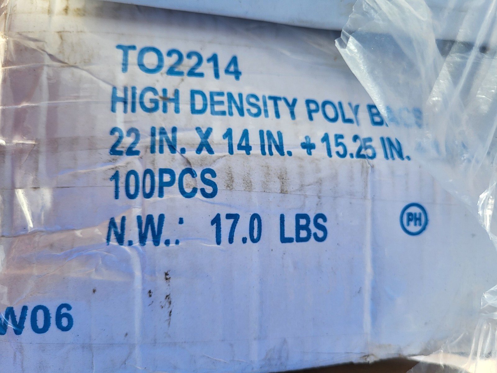 LK Packaging TO2214 Poly Take Out Bag w/ Handles – 22″ x 15 1/4″ x 14″ 100pcs