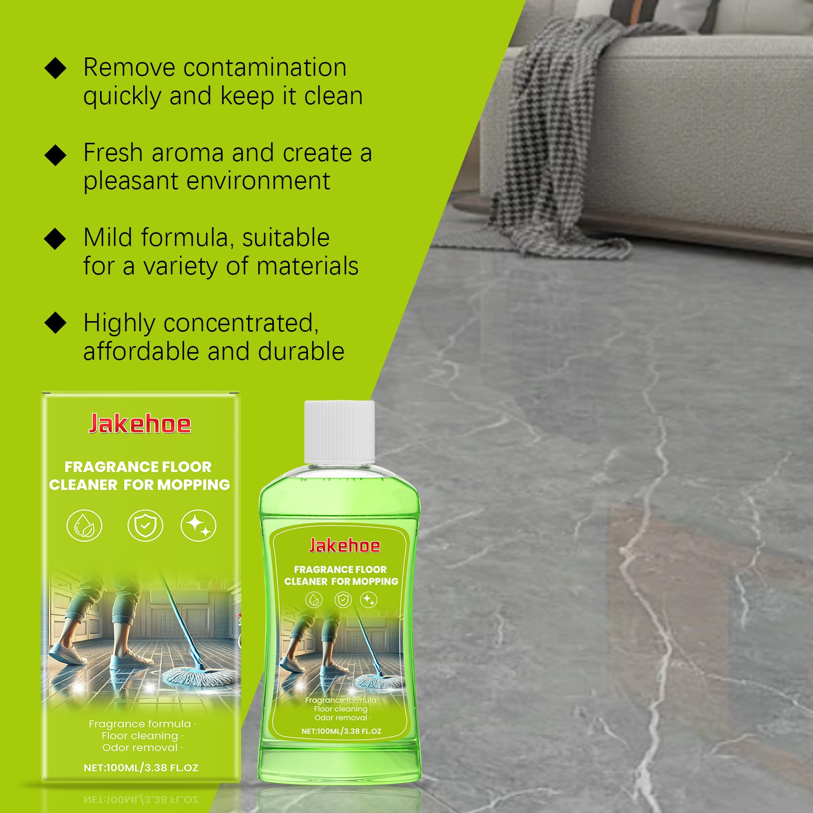 All Purpose Odor Eliminating Floor Cleaner with Long Lasting Fresh Fragrance