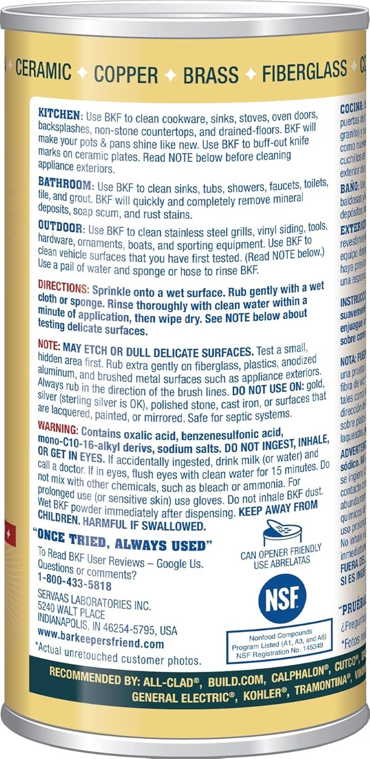 Versatile 12 Oz Powdered Cleaner – Cleans & Polishes Stainless Steel Safely