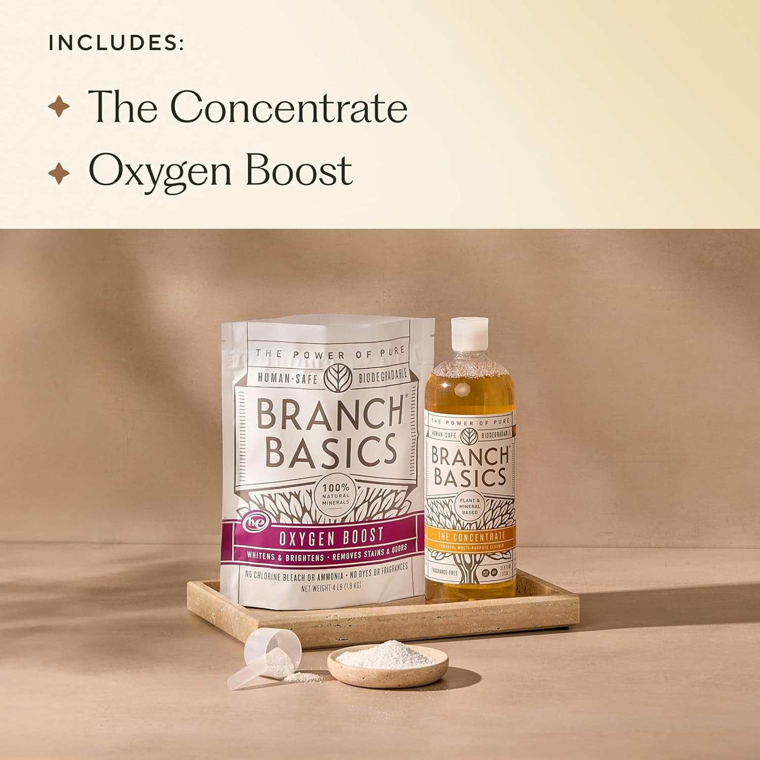 Branch Basics Concentrate (33.8 oz) + Oxygen Boost (4 lbs) | Multi-Surface All P
