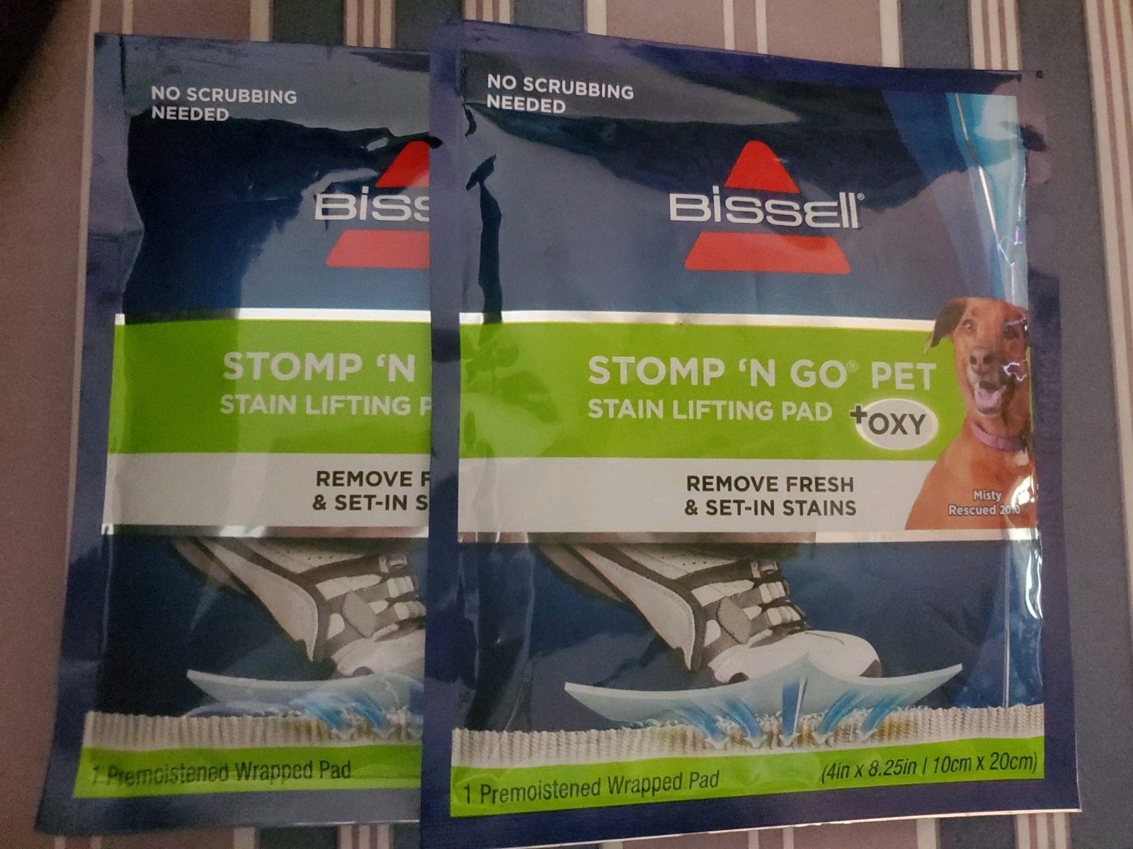 Bissell Stomp ‘n Go Pet Stain Lifting Pads OXY 2 Pack New Carpet Pet Pads