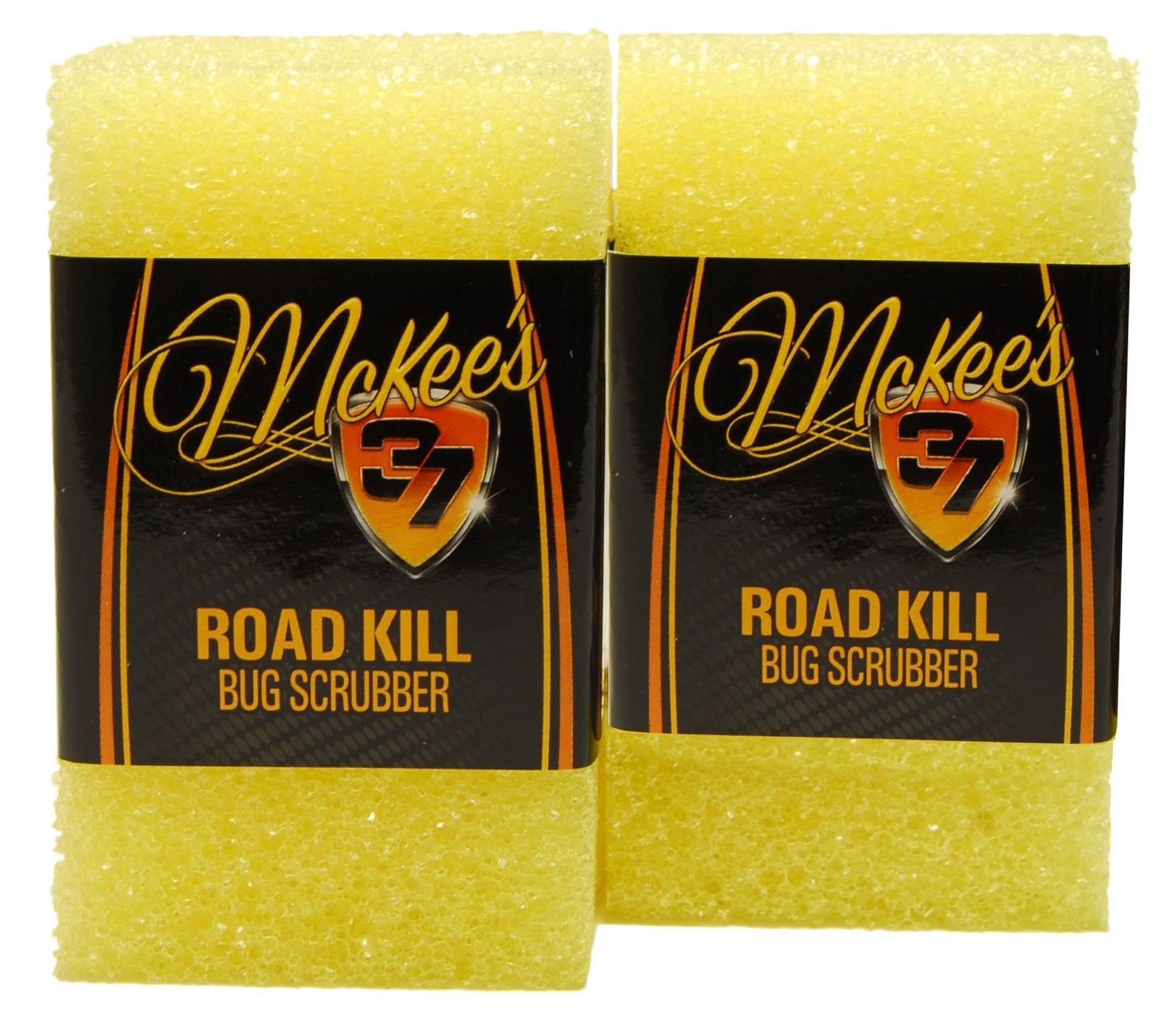 McKee’s 37 Road Kill Bug Scrubber 2 Pack Yellow Utility Sponge for Car Care