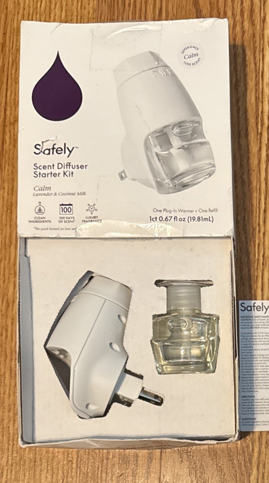 Safely Calm Air Freshener Plugin Starter Kit 0.67 fl oz One Warmer & One Refill