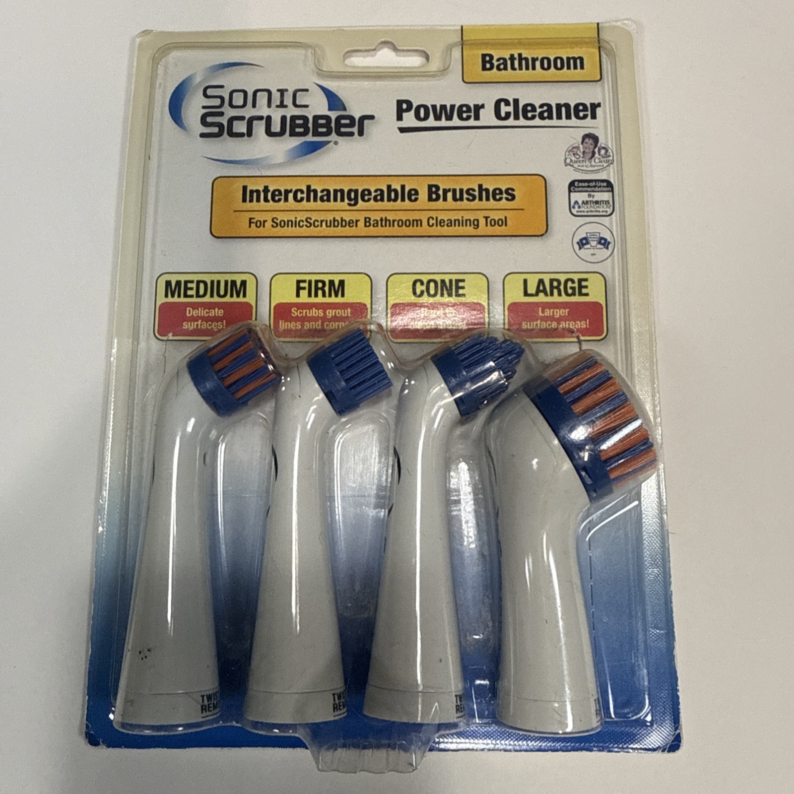 Sonic Scrubber Power Cleaner Interchangeable Brush Heads Bathroom Cleaning Tool
