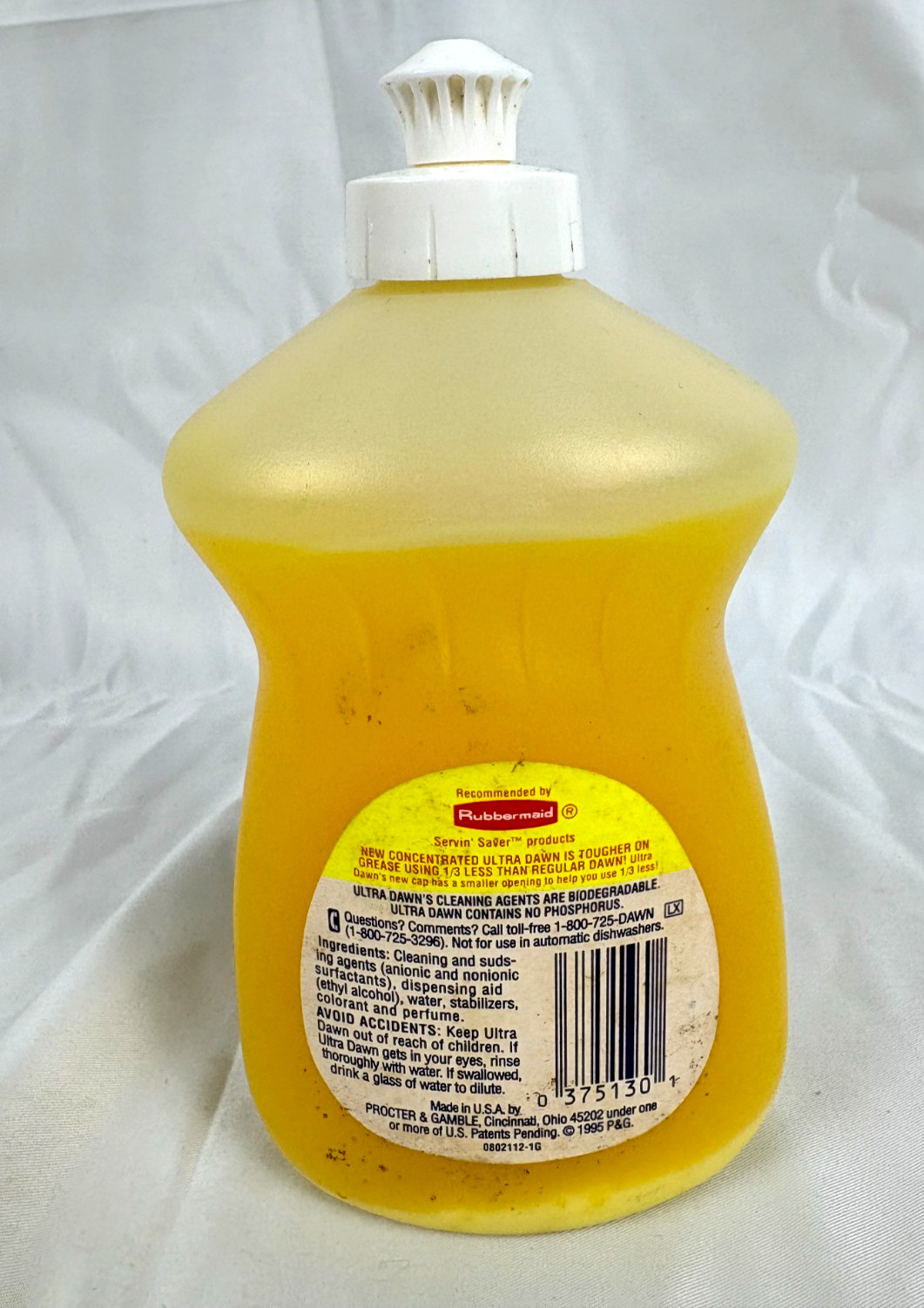Rare Vintage 1995 Dawn Concentrated Dishwashing Liquid Lemon 14.7oz 85% full