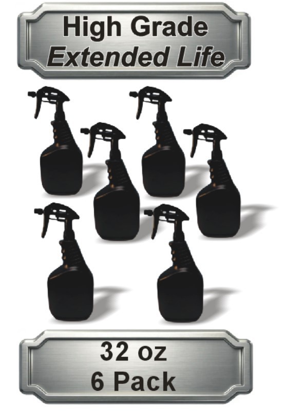 32 oz. Professional, Chemical Resistant, Commercial Black Spray Bottle (6-Pack)