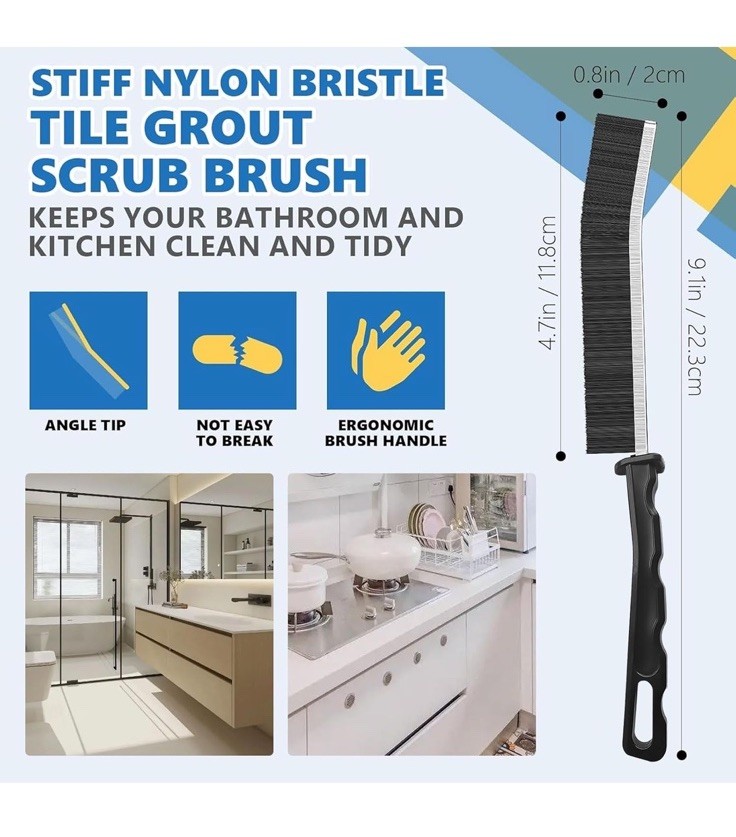 Crevice Cleaning Brushes 20-Pack Hard Bristle Shower & Bathroom Cleaning Tools