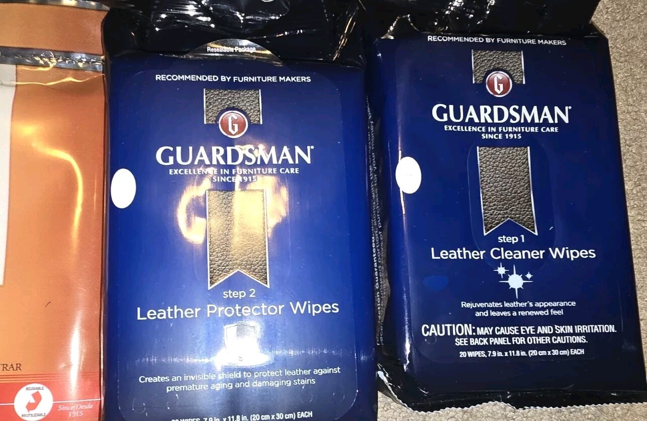 Lot of Guardsman Furniture Care Kit Fabric Leather Wood Wipes Cloth Dusting