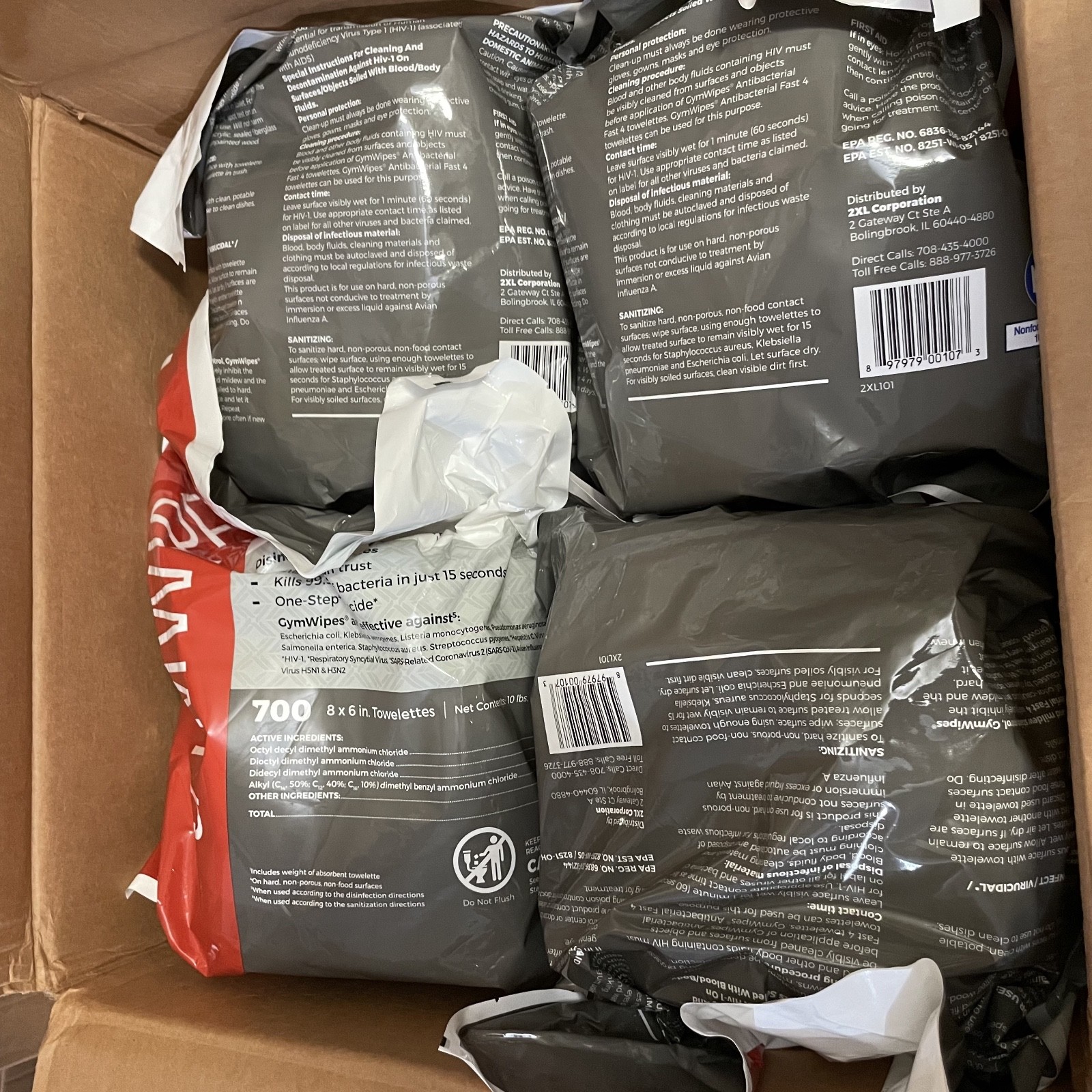 4 Packs GymWipes wipes– 700ct Each (2800 wipes)