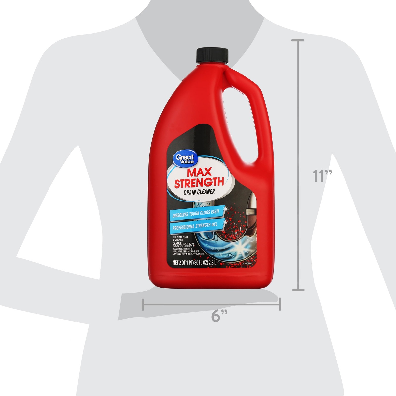 Drain Clog Remover Gel Professional Strength 80 fl oz Fast Action Clog Solution