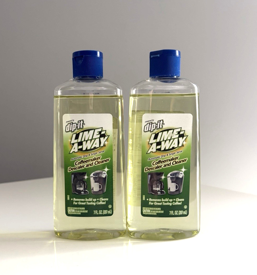 Dip-It Lime A Way Coffeemaker Descaler & Cleaner 7oz Lot of 2 New!