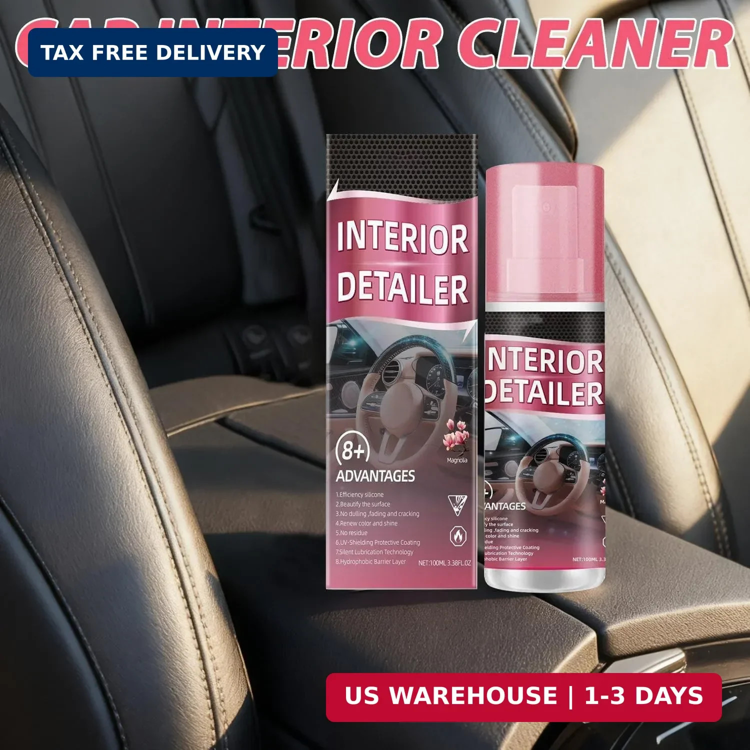Car Interior Cleaner Spray Polish Dashboard Leather Plastic Multi Surface Detail
