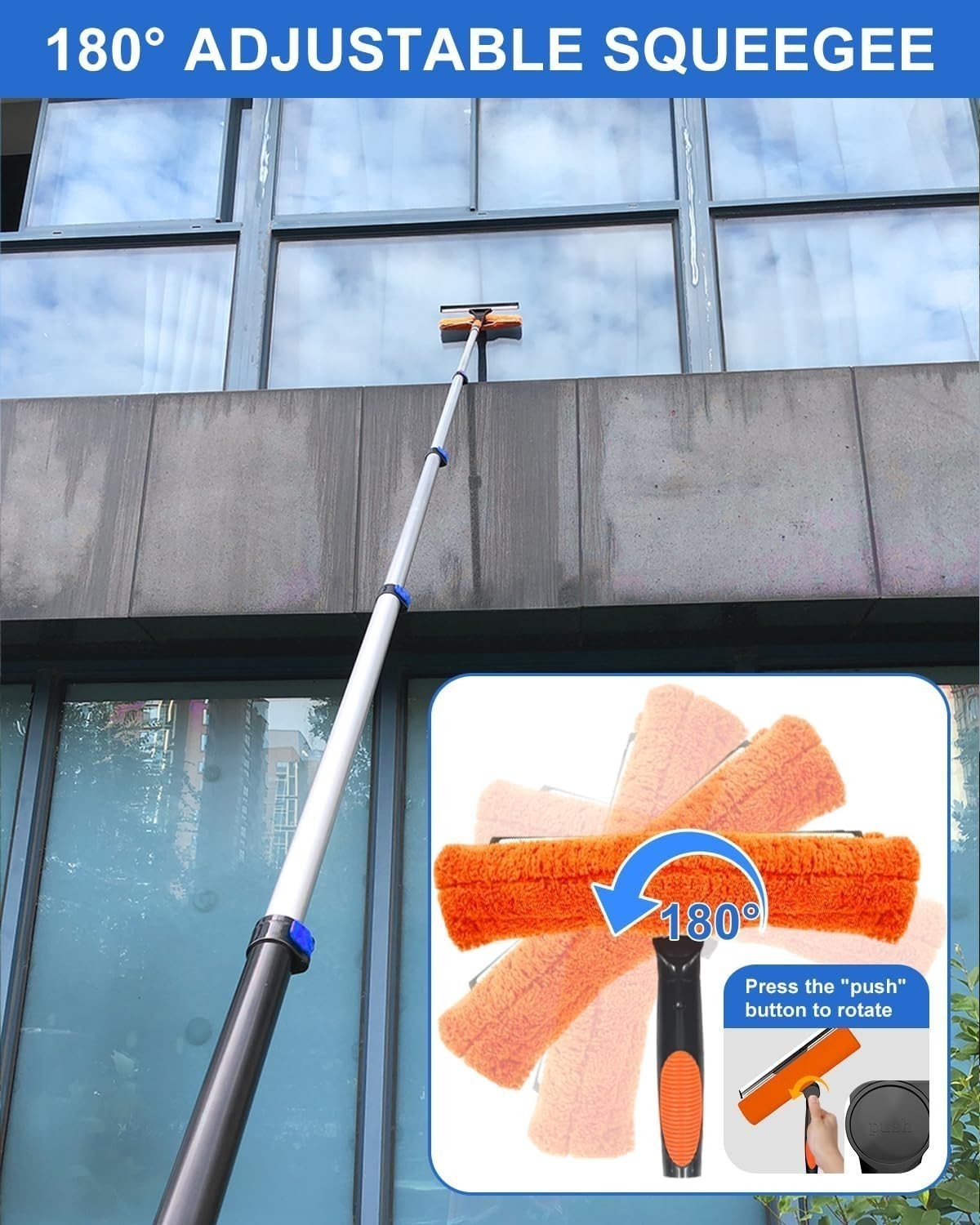 26 Foot High Reach Duster Kit with 5-19 ft Telescoping Extension Pole