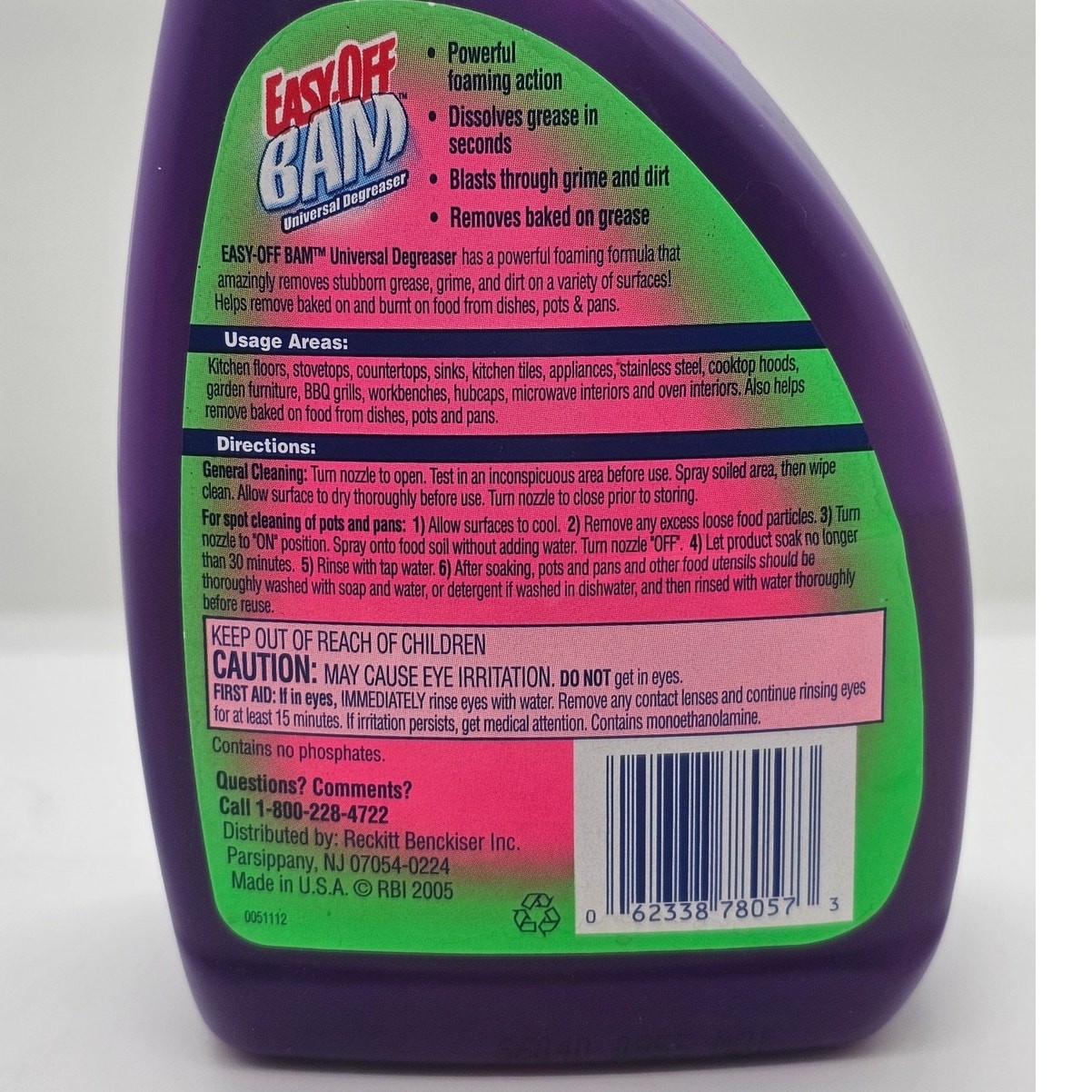 USED Easy off Bam Universal Degreaser Power Cleaner 24oz Discontinued