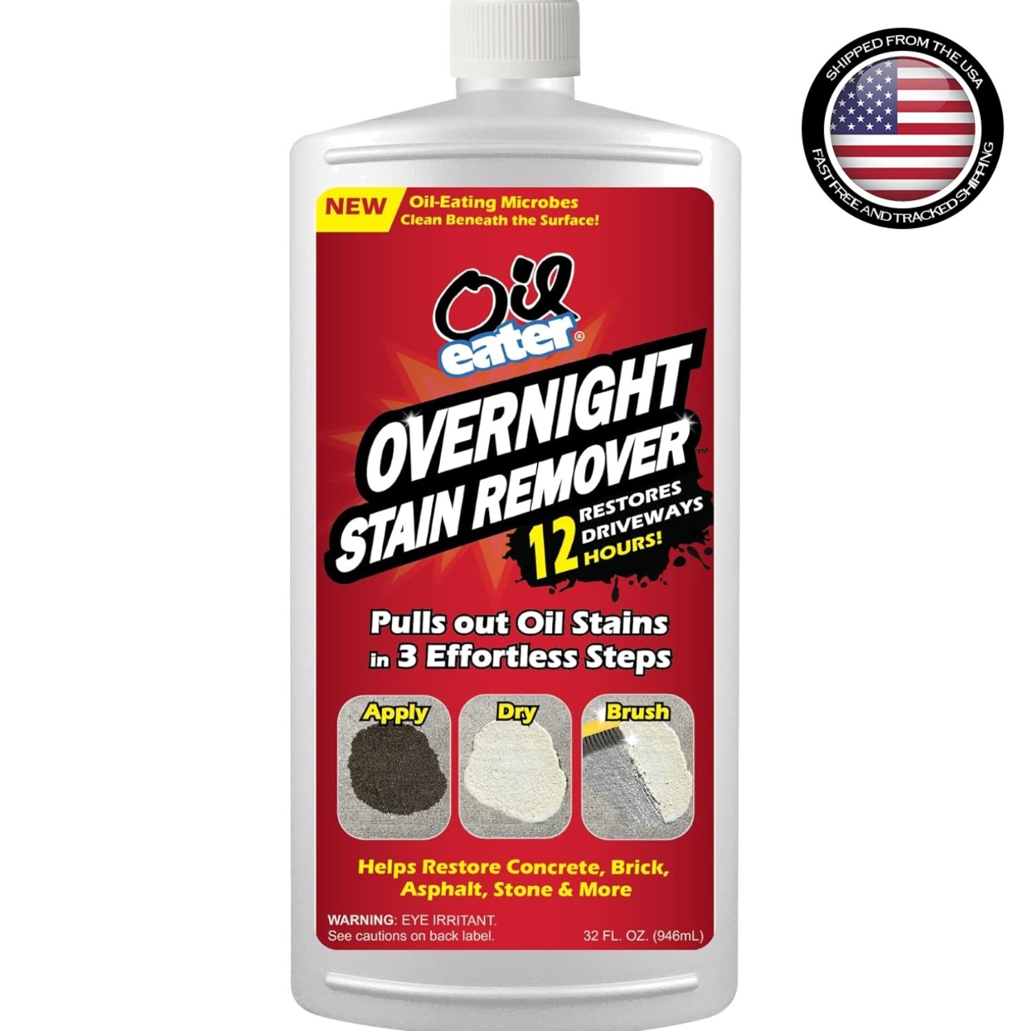 Deep Cleaning Oil Stain Remover – Ideal for Garages, Concrete & Brick – 32 Oz