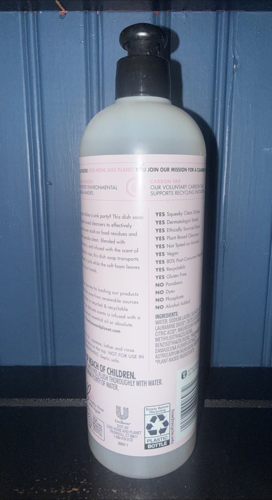 Love Home & Planet ROSE PETAL & MURUMURU Dish Liquid 16 Oz Vegan Discontinued