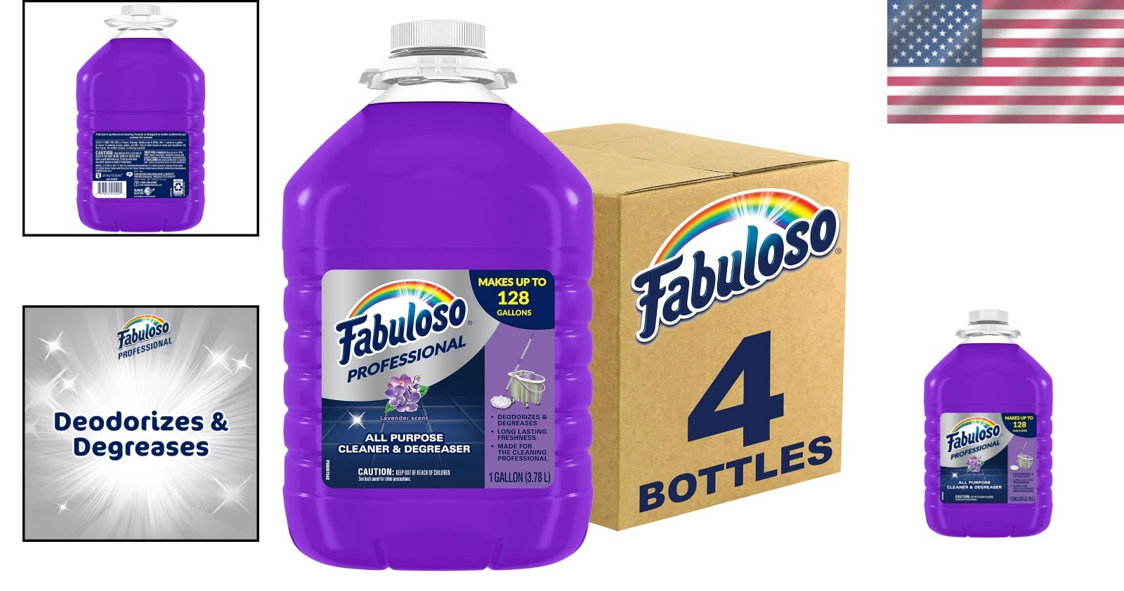 128oz Lavender Scented Cleaner Liquid 4 Pack Value Size 1 Gallon Each