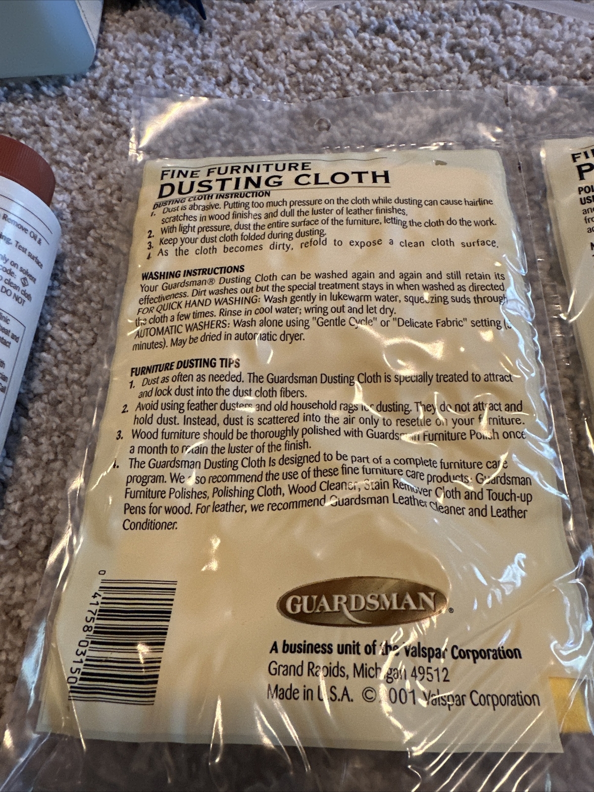Guardsman Furniture Care Kit. Leather Cleaner, Hardwood, Dusted. Brand New