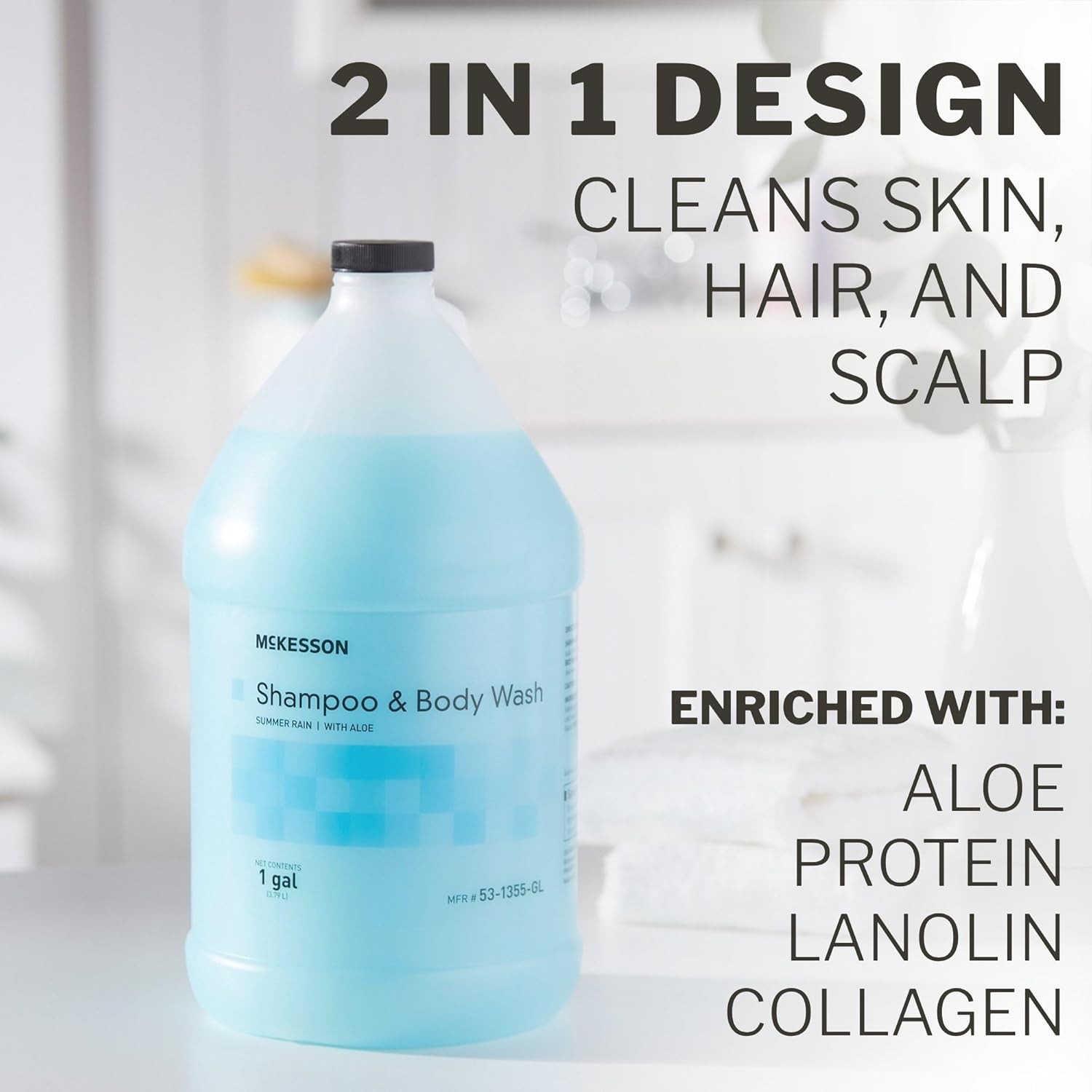 McKesson Body Wash and Shampoo [4 Count] – 1 Gallon Bulk Refill Full Body Wash