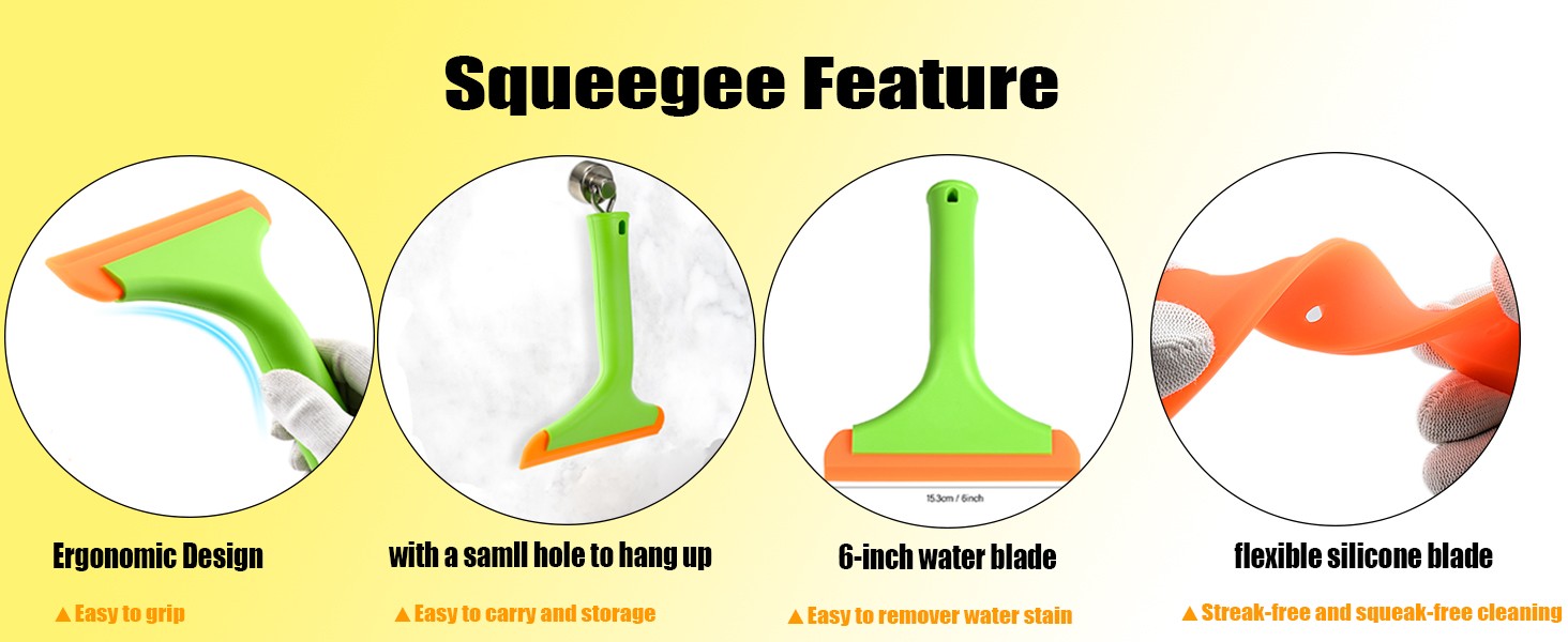 Small Silicone Squeegee Window Shower Squeegee Tool,Auto Water Blade for Car