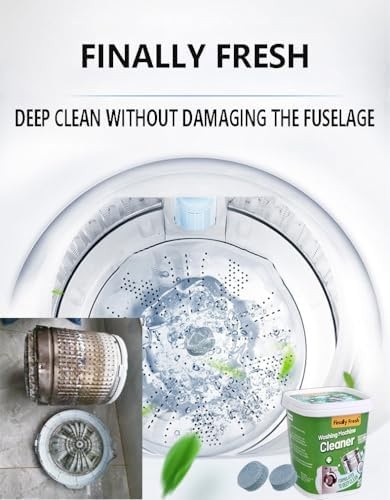 Finally Fresh Washing Machine Cleaner for Front Loaders & Top loaders, 20 Pac…