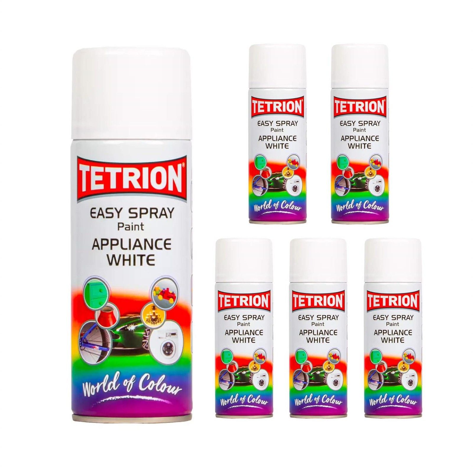 Tetrion Easy Spray Dish Washer Freezer Appliance White Aerosol Paint 6 x 13.53oz