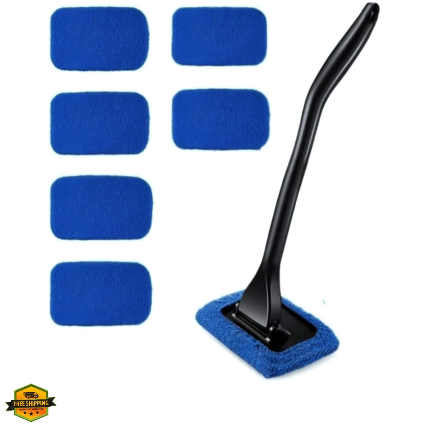 6PCS Car Window Cleaner with 5 Reusable and Washable Microfiber Pads and Exte…