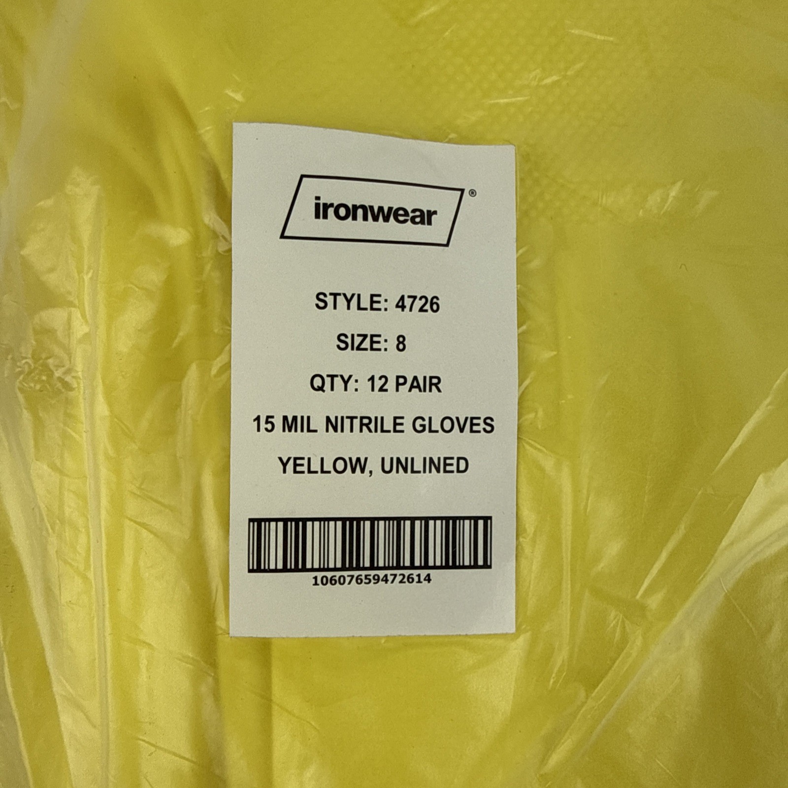 12 Pair Ironworks Yellow Kitchen Cleaning Dishwashing Nitrile Reusable Gloves 8
