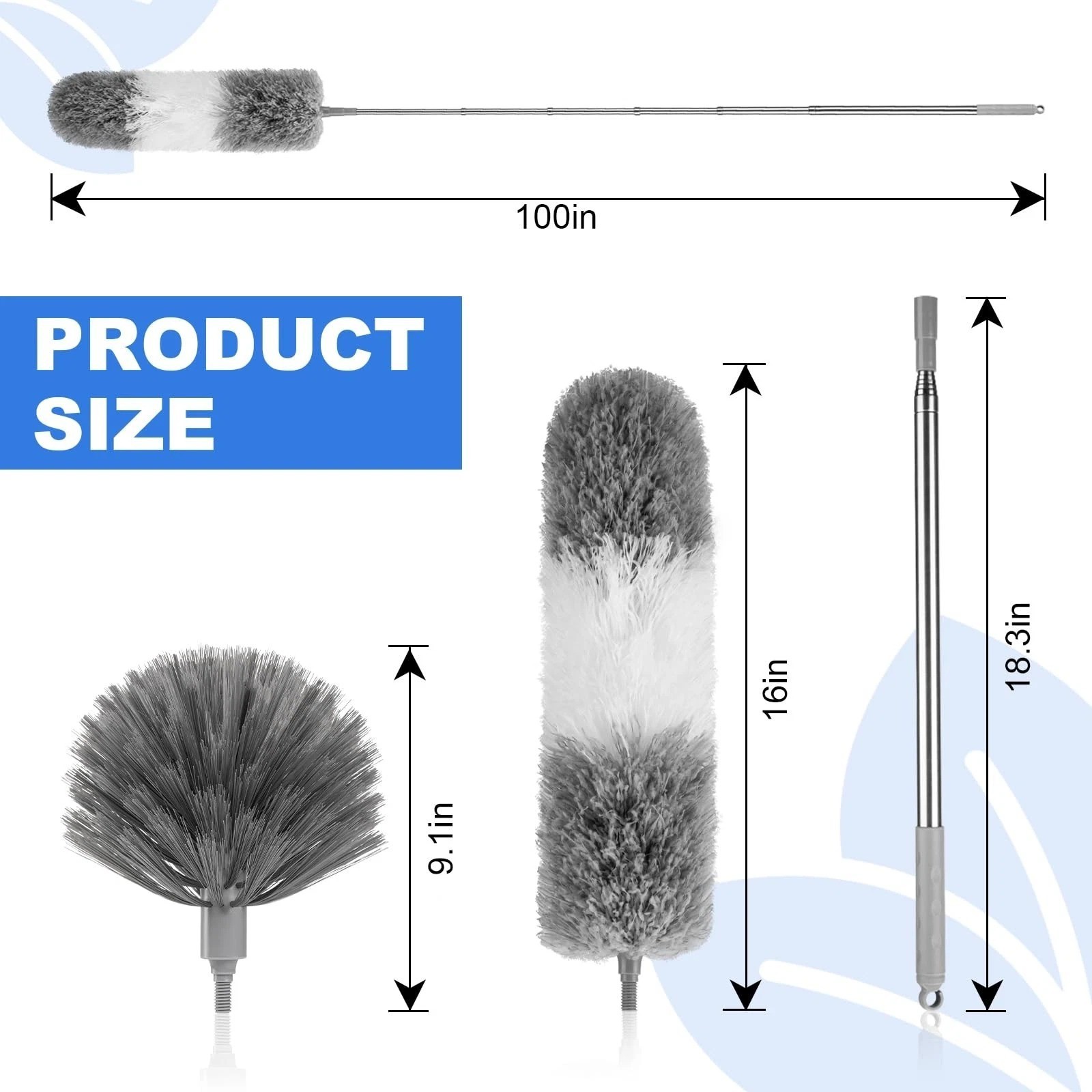 Dusters for Cleaning,Cobweb Duster Feather Duster with Extension Pole,3PCS Ce…