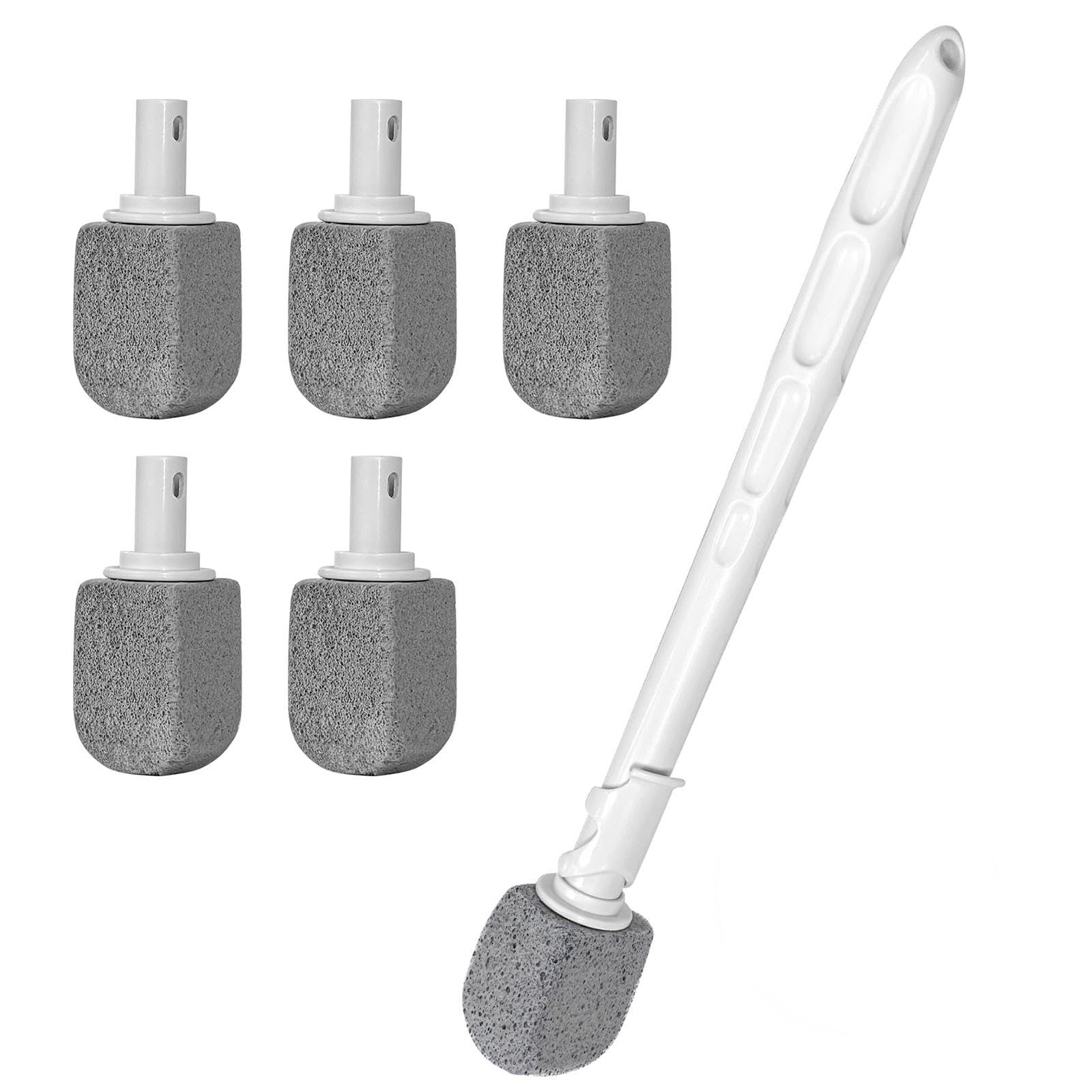 Pumice Toilet Bowl Cleaner Brush Scrubber Hard Water Stains Replacement 5 Pack