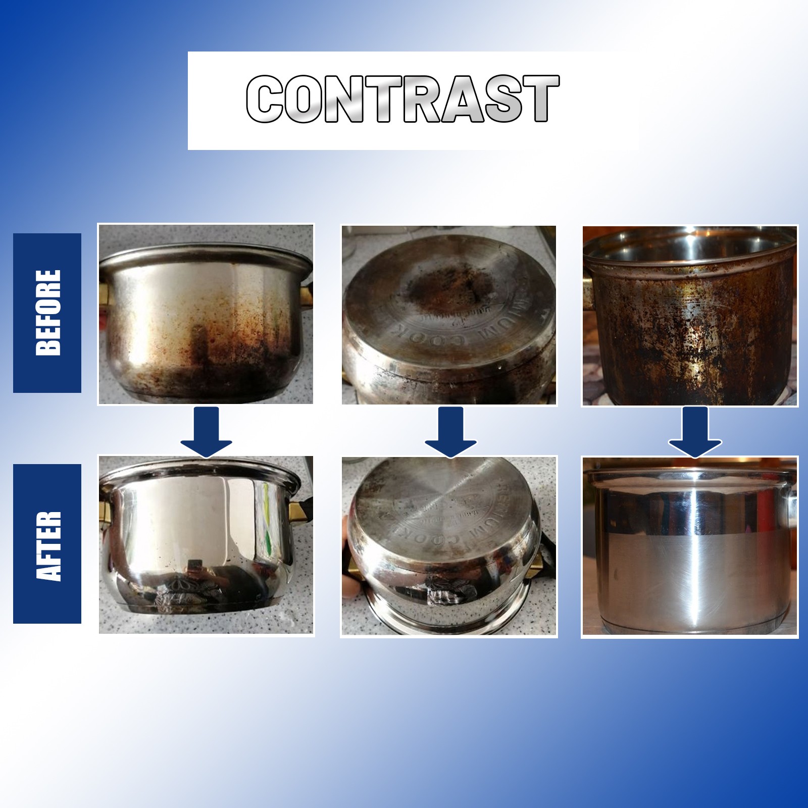 Stainless Steel Cleaner & Metal Polish, Multi-Purpose Rust Removing Paste