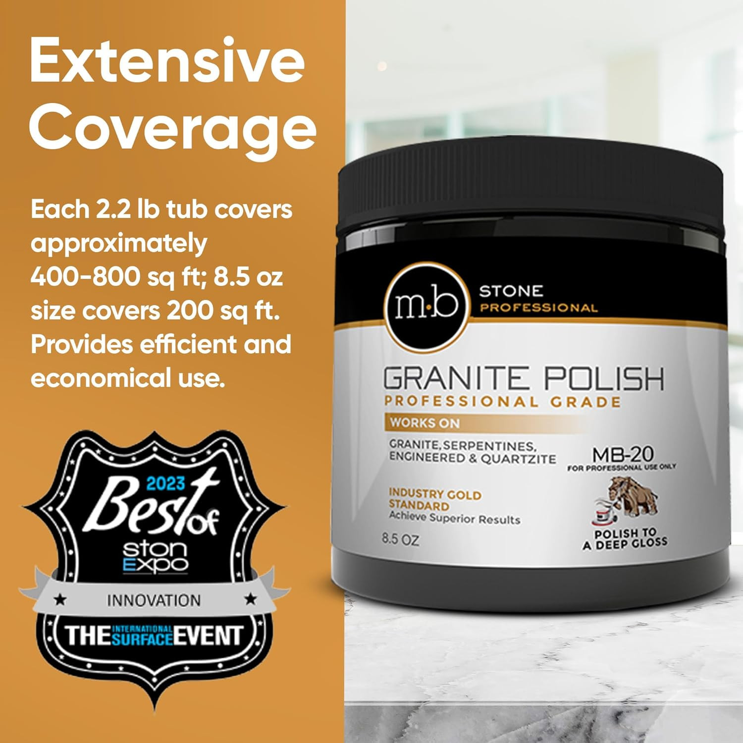 MB-20 Stone Granite Polishing Compound 8.5 Oz. for Professional Use Only