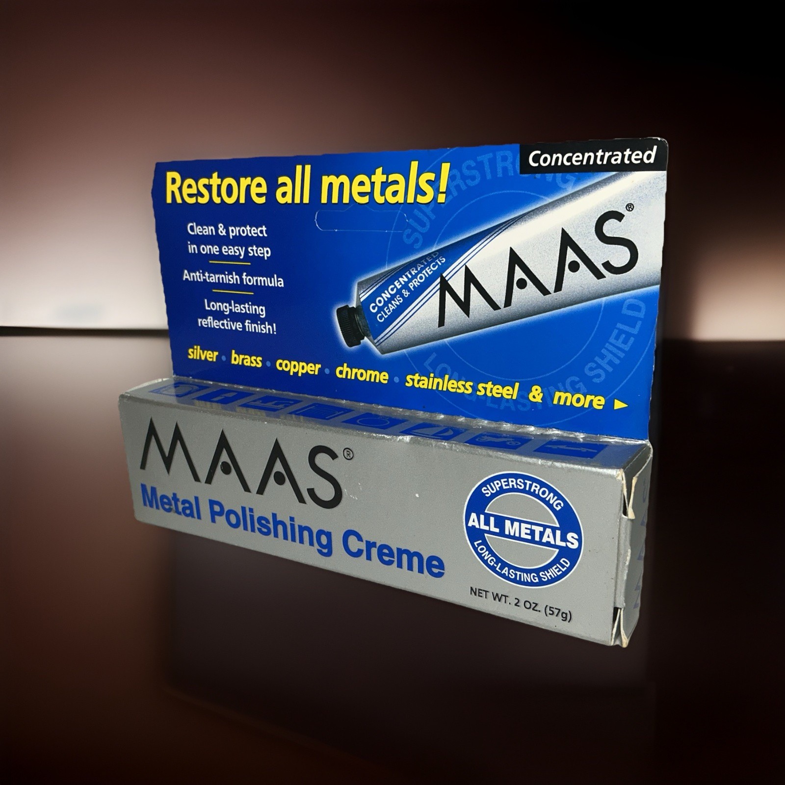 MAAS 2 oz. Concentrated Polishing Creme 2 Ounce Tube-All Metals Made in USA NIB
