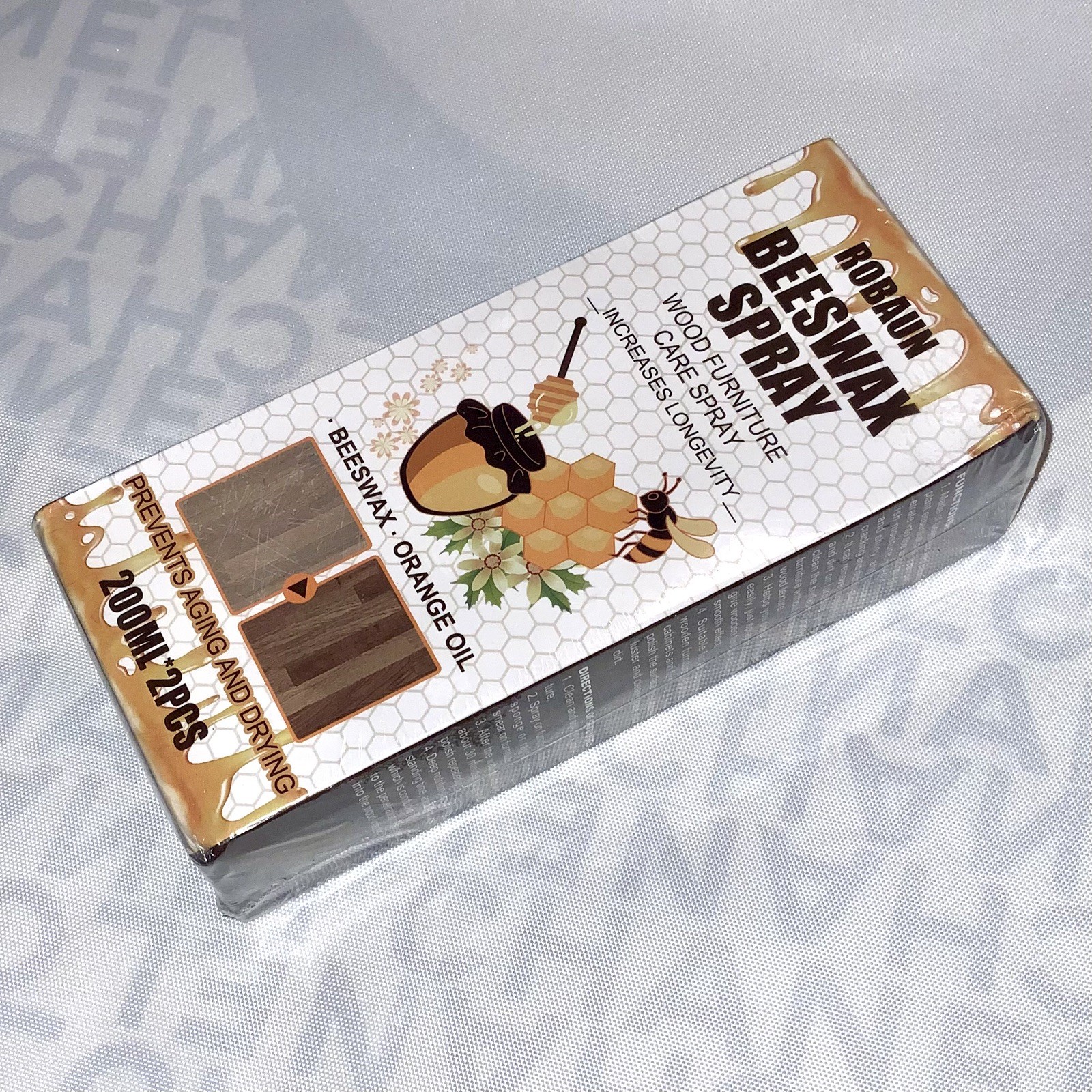 2 PACK LARGE Natural BEST Bee Wax Furniture Polish Spray Molecularized Beeswax